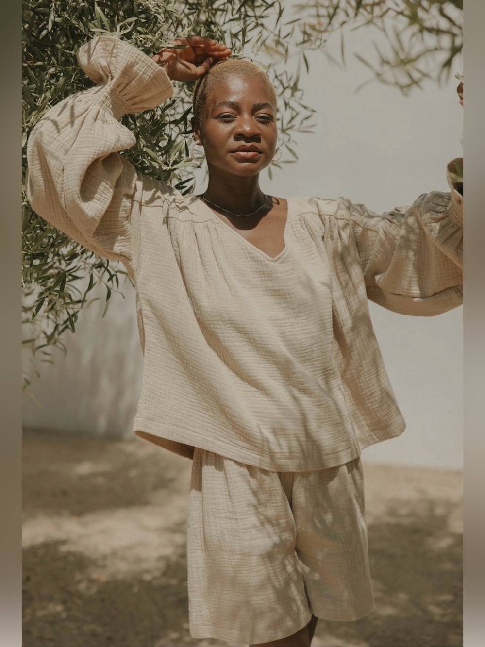 Altair Tulum Top and Bottoms Set in Oat - Picture 2 of 6